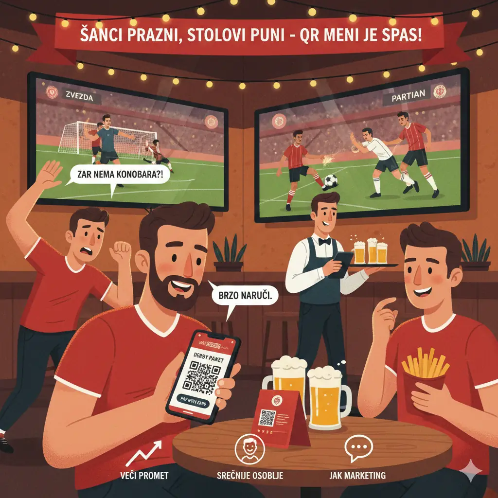 Зашто су шанкови празни током дербија? Јер сви наручују са стола.